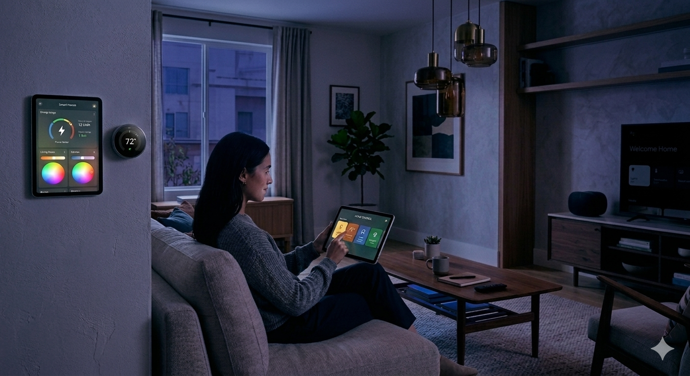 Smart home with lights off